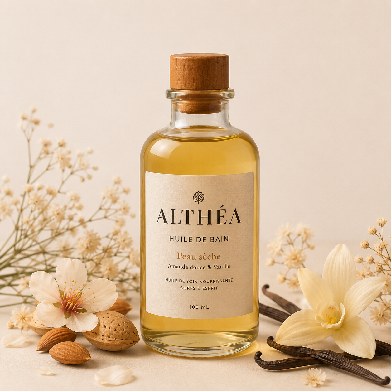 Huile de bain Peau sèche — Amande douce & Vanille