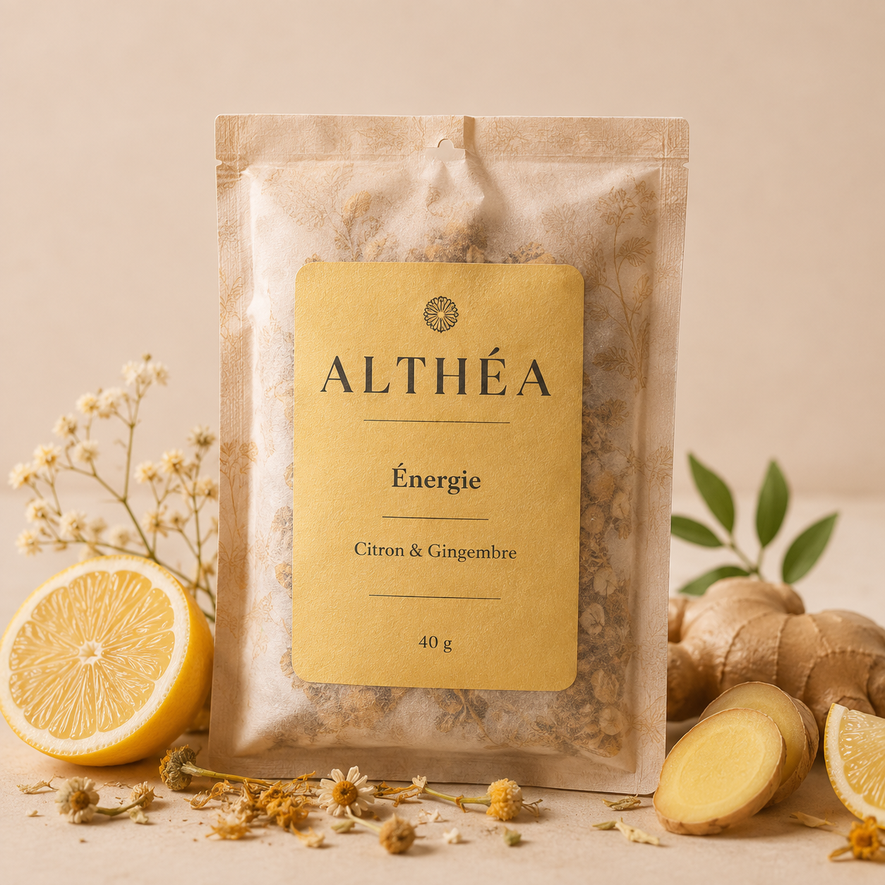 Sachet de thé pour le bain Énergie — Citron & Gingembre